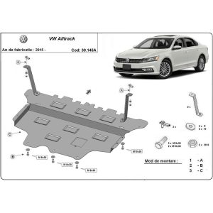 Steel Automatic Gearbox Skid Plate Volkswagen Passat Alltrack 2015-2023