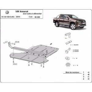 Steel Gearbox And Differential Skid Plate Volkswagen Amarok 2010-2022