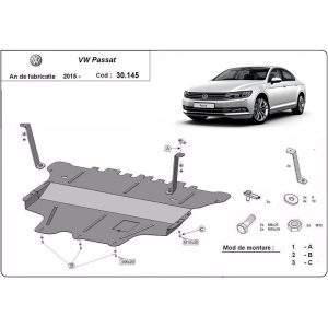 Steel Manual Gearbox Skid Plate Volkswagen Passat 2015-2023