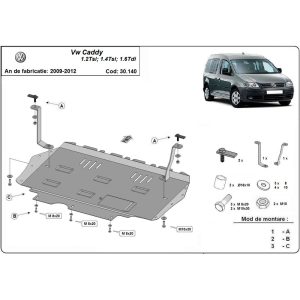 Steel Skid Plate Volkswagen Caddy 2010-2012