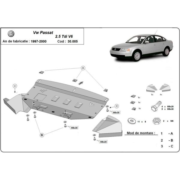 Steel Skid Plate Volkswagen Passat 2001-2004