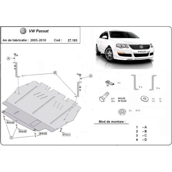 Steel Skid Plate Volkswagen Passat 2005-2010