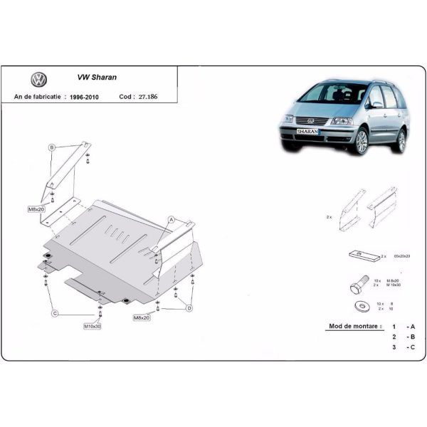 Steel Skid Plate Volkswagen Sharan 1999-2010