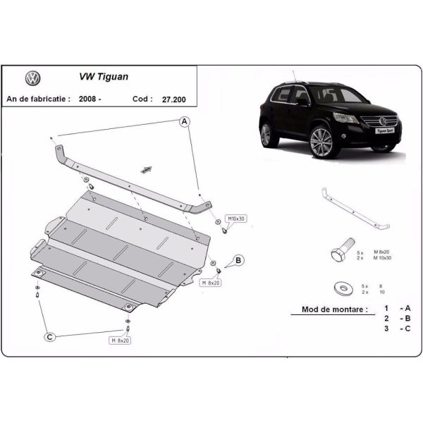 Steel Skid Plate Volkswagen Tiguan 2008-2015