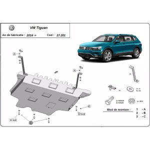 Steel Skid Plate Volkswagen Tiguan 2016-2023