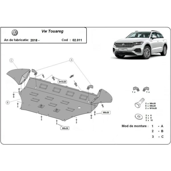 Steel Skid Plate Volkswagen Touareg 2018-2023