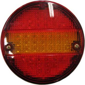 Tail Light 3-functions Led 2-color,red And Yellow Glass 12-24v