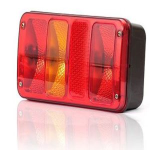 Tail Light With Reflex 12-24v,colored Lens Red / Orange (with Npb) Bulb