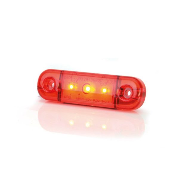 Pos. Light Red Slim 3 Led,9-36v Ip68. E-approved.