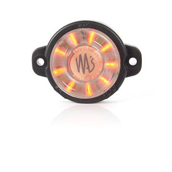 Pos. Light Red Round,clear Glass. E-approved 12-24v