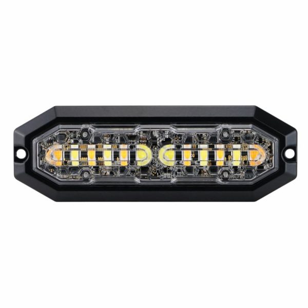 Lighthead 12 Led, 12-24v Dc, 20w,amber & White Led, Clear Lens