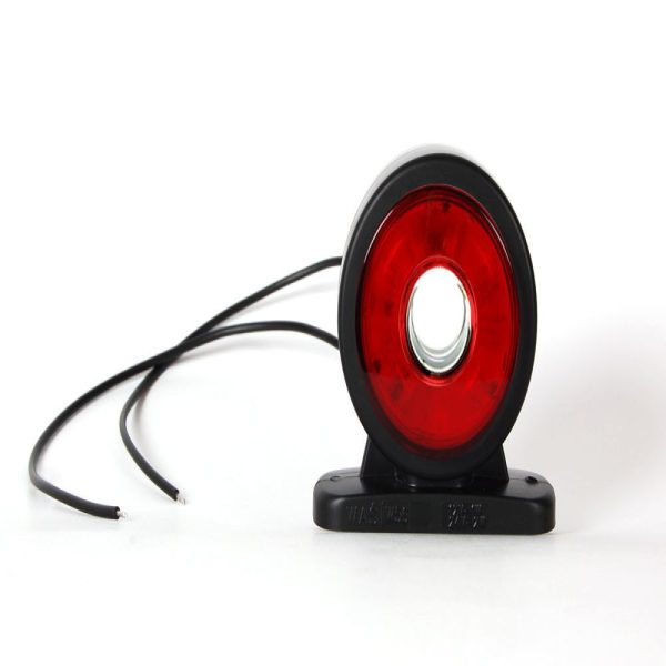 Rubber Arm Red/white Led 12-24v,clear Glass, E-approved.