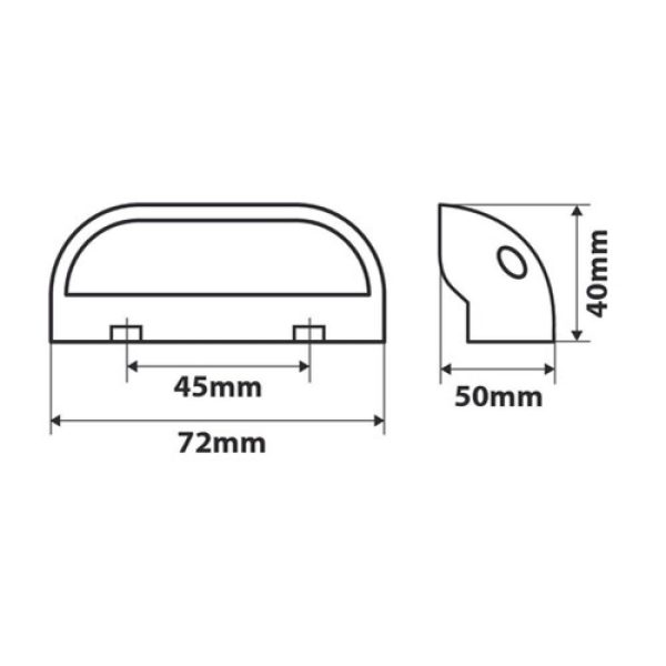 License Plate Light 10-30v 4 Led 6000k.,abs-housing With Pmma Lens.