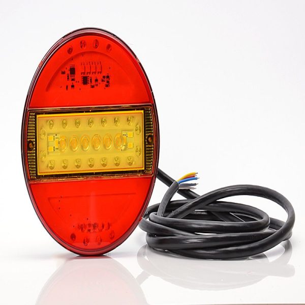 Round Led 5 Function 12-24v,142mm Colored Lens E-approved