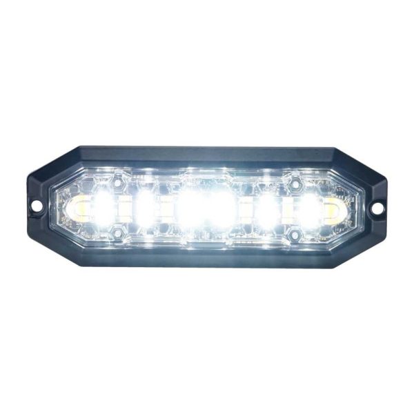 Lighthead 12 Led, 12-24v Dc, 20w,amber & White Led, Clear Lens