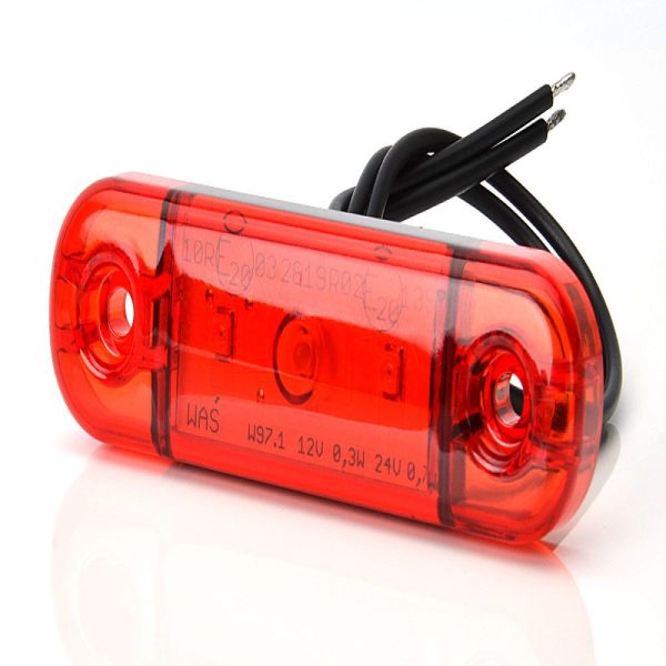 Pos. Light Red Slim 3 Led,9-36v Ip68. E-approved.