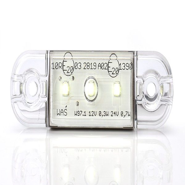 Pos. Light White Slim 3 Led,9-36v Ip68. E-approved.