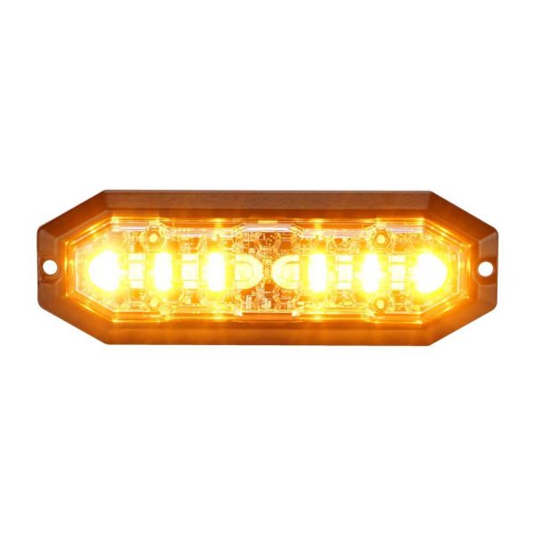 Lighthead 12 Led, 12-24v Dc, 20w,amber & White Led, Clear Lens