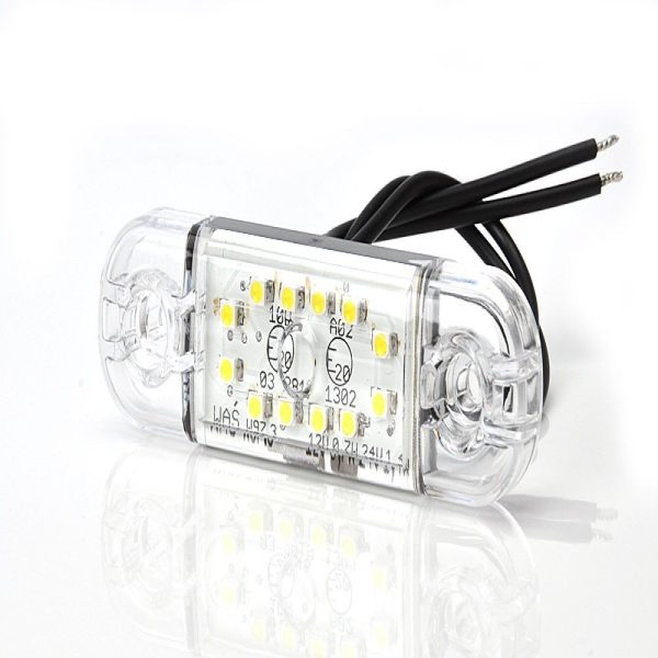 Pos. Light White Slim 12 Led,9-36v Ip68. E-approved.