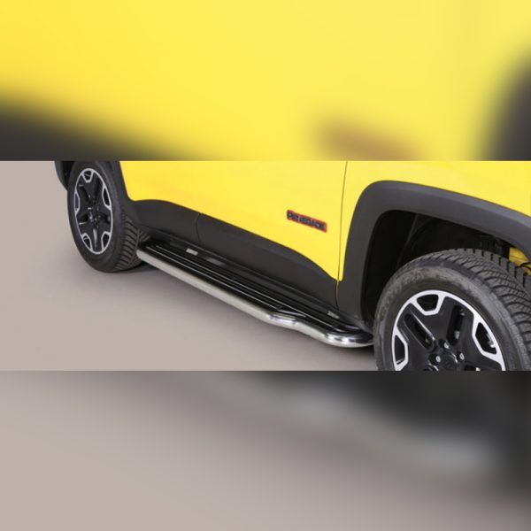 MARCHE-PIEDS INOX TUBE P181 SUR JEEP RENEGADE TRAILHAWK 2014-2019 (LONG)