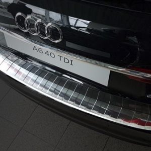 Rear Bumper Protector Plate (Acier Brossé) Pour Audi A6 C8 2018+