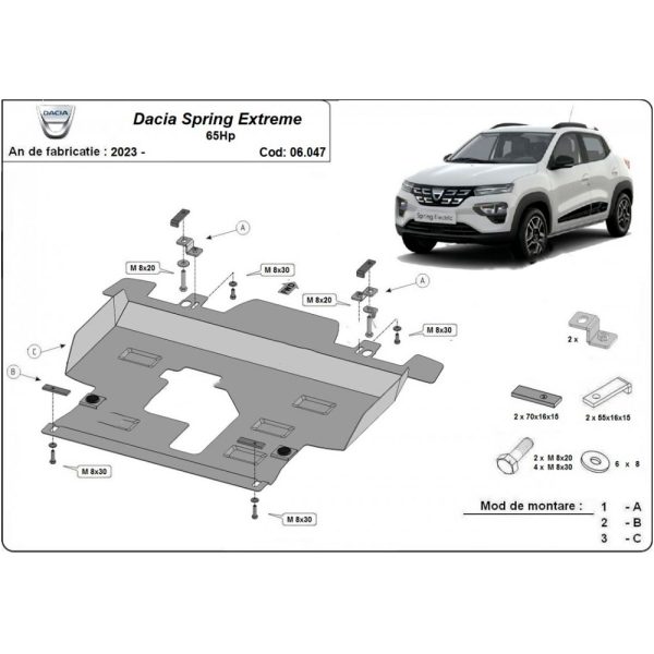 Steel Skid Plate Dacia Spring Extreme 2023-2023