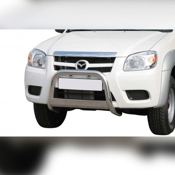 PARE-BUFFLE HOMOLOGUÉ INOX AVEC BARRE SUR MAZDA BT50 DOUBLE CAB 2009-2012