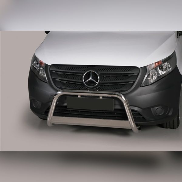 PARE-BUFFLE HOMOLOGUÉ INOX AVEC BARRE SUR MERCEDES VITO / VIANO 2015-2019