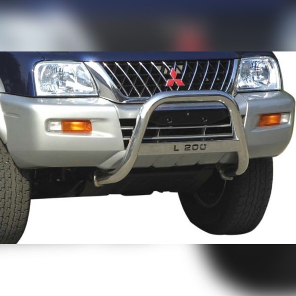 PARE-BUFFLE INOX AVEC BARRE SUR MITSUBISHI L200 TDI 2002-2006