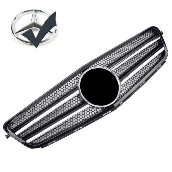 Calandre Sport pour Mercedes W204 Classe C Noir Et Chrome