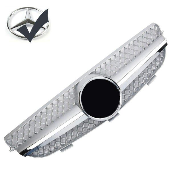 Calandre Sport pour Mercedes W209 Clk argent et chrome