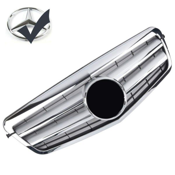 Calandre Sport pour Mercedes W212 S212 E 2009-2013 argent et Chrome