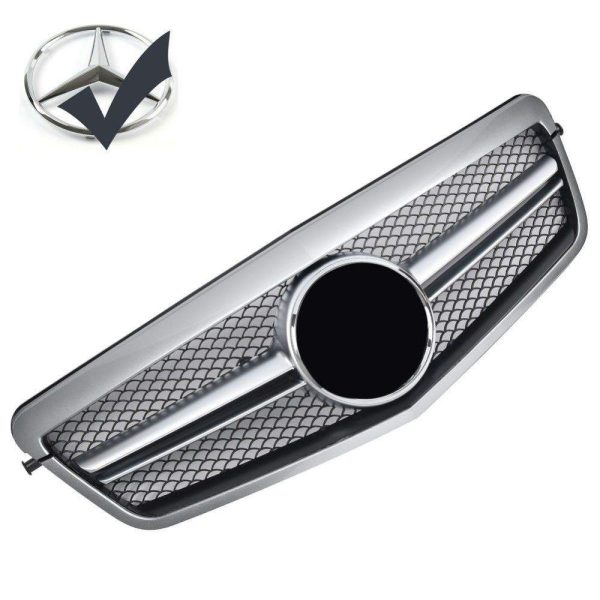 Calandre Sport pour Mercedes W212 S212 E 2009-2013 argent et Chrome