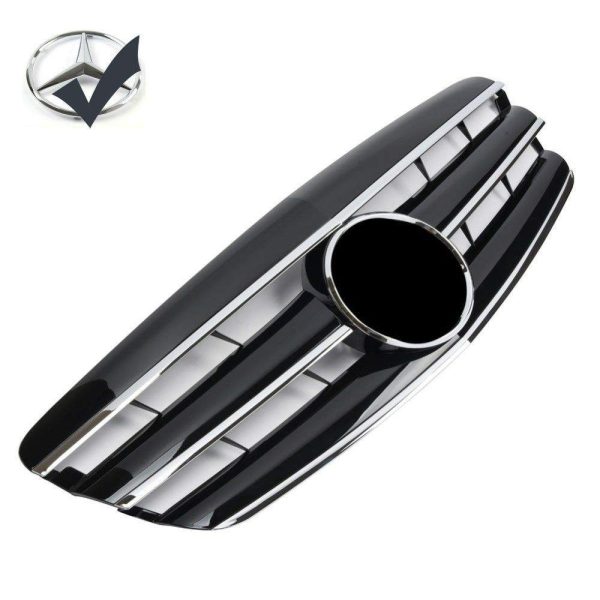 Calandre Sport pour Mercedes W221 S 2005-2009 noir et chromé