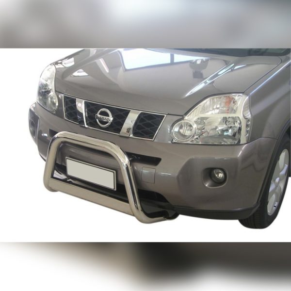 PARE-BUFFLE HOMOLOGUÉ INOX AVEC PLAQUE SUR NISSAN X-TRAIL 2007-2010