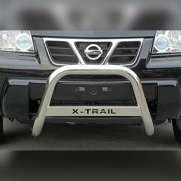 PARE-BUFFLE INOX AVEC BARRE SUR NISSAN X-TRAIL TD-2.0I 2001-2003