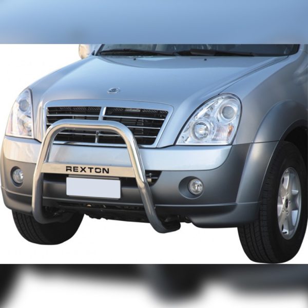 PARE-BUFFLE HAUT INOX AVEC BARRE SUR SSANGYONG REXTON II 2005-2012