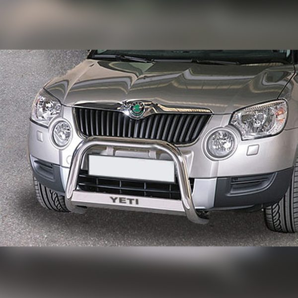 PARE-BUFFLE HOMOLOGUÉ INOX AVEC BARRE SUR SKODA YETI 2010-2013