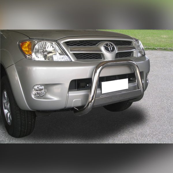 PARE-BUFFLE HOMOLOGUÉ INOX AVEC BARRE SUR TOYOTA HILUX 2006-2011