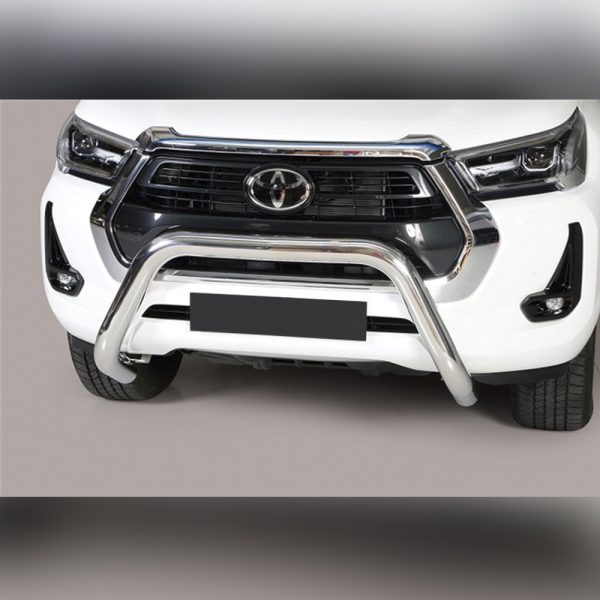 PARE-BUFFLE HOMOLOGUÉ INOX SUR TOYOTA HILUX 2021+ (DOUBLE CAB)