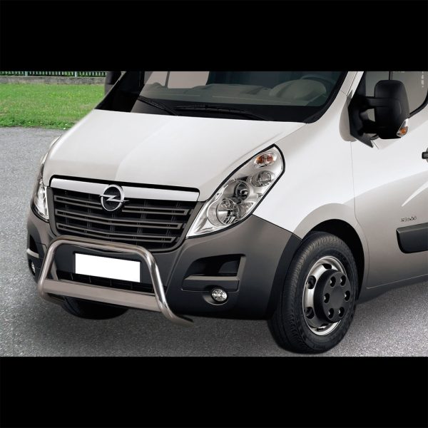 PARE-BUFFLE INOX AVEC BARRE SUR OPEL MOVANO 2010+