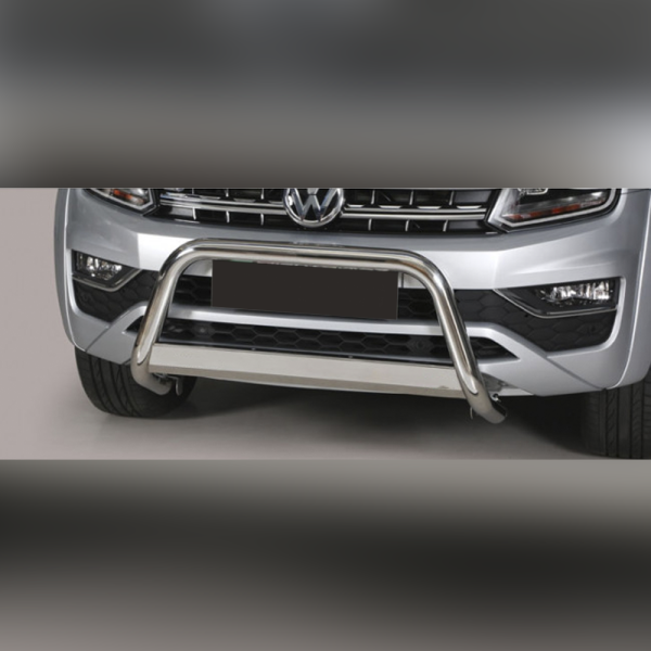 PARE-BUFFLE HOMOLOGUÉ INOX AVEC BARRE SUR VOLKSWAGEN AMAROK V6 2016+