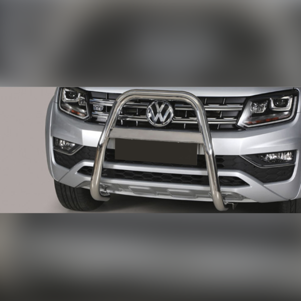 PARE-BUFFLE INOX AVEC BARRE SUR VOLKSWAGEN AMAROK V6 2016+